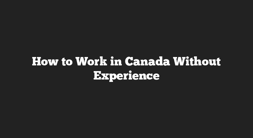 How to Work in Canada Without Experience